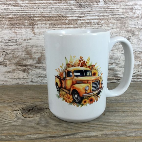 Vintage Orange Truck Ceramic Coffee Mug - Picture 3 of 3